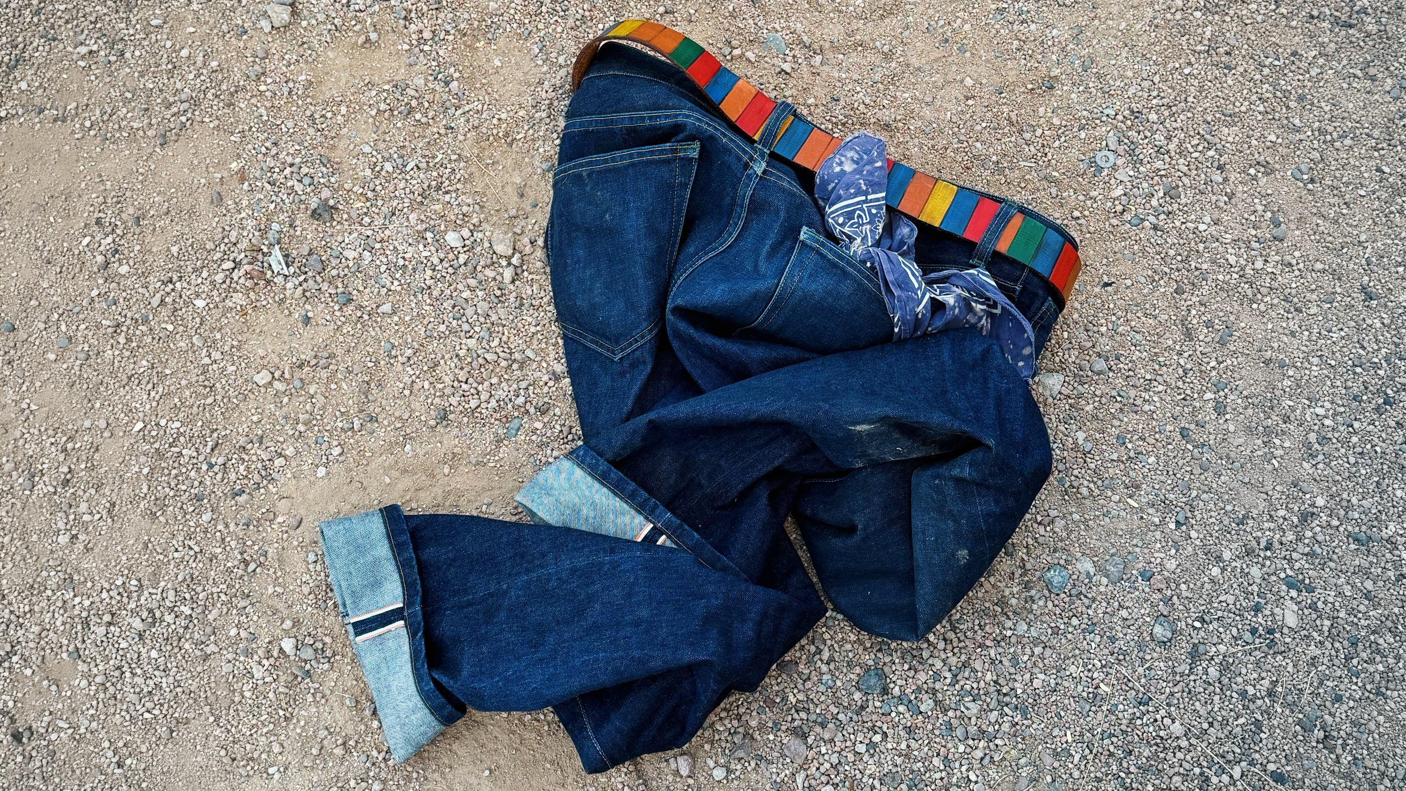 Dark denim jeans ready for alteration